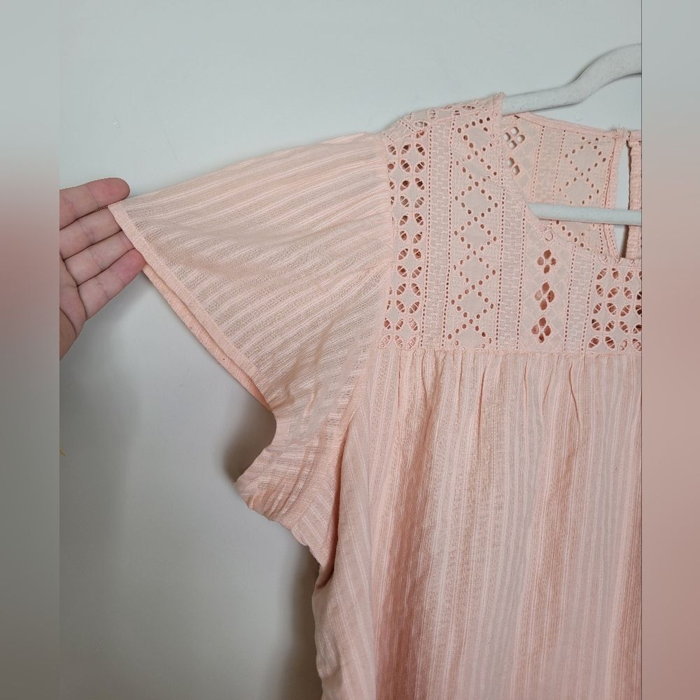 Ella Moss Pink Blouse Top Plus Size XXL Lace Cottagecore Flounce Romantic Girly - Picture 7 of 12